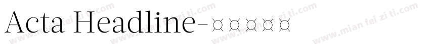 Acta Headline字体转换